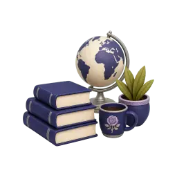Книги и глобус — иконка уроков Phraseman